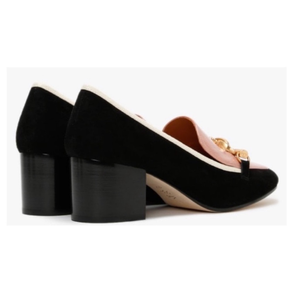 Tory Burch Pump Loafer Jessa Chain in Patent Pink Black - Picture 3 of 10